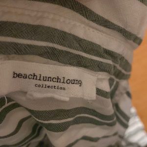 Green striped button down